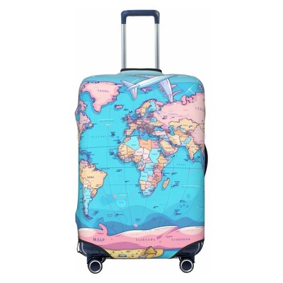 imprimare model hartă husă de protecție elastică groase pentru bagaje costum cu fermoar pentru geanta de 18-32 inci huse pentru valiză husă cărucior de călătorie