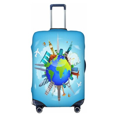 imprimare model hartă husă de protecție elastică groase pentru bagaje costum cu fermoar pentru geanta de 18-32 inci huse pentru valiză husă cărucior de călătorie