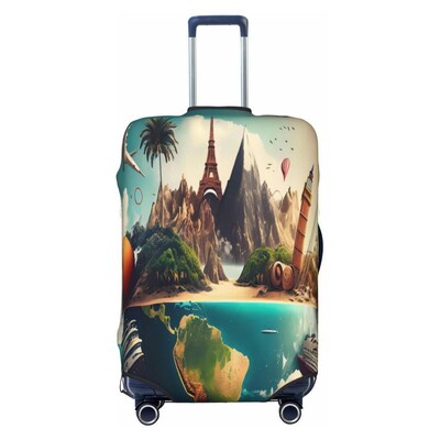 imprimare model hartă husă de protecție elastică groase pentru bagaje costum cu fermoar pentru geanta de 18-32 inci huse pentru valiză husă cărucior de călătorie