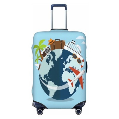 imprimare model hartă husă de protecție elastică groase pentru bagaje costum cu fermoar pentru geanta de 18-32 inci huse pentru valiză husă cărucior de călătorie