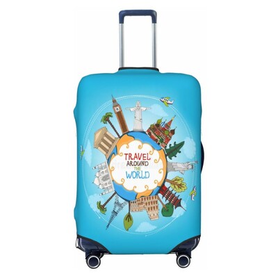 imprimare model hartă husă de protecție elastică groase pentru bagaje costum cu fermoar pentru geanta de 18-32 inci huse pentru valiză husă cărucior de călătorie