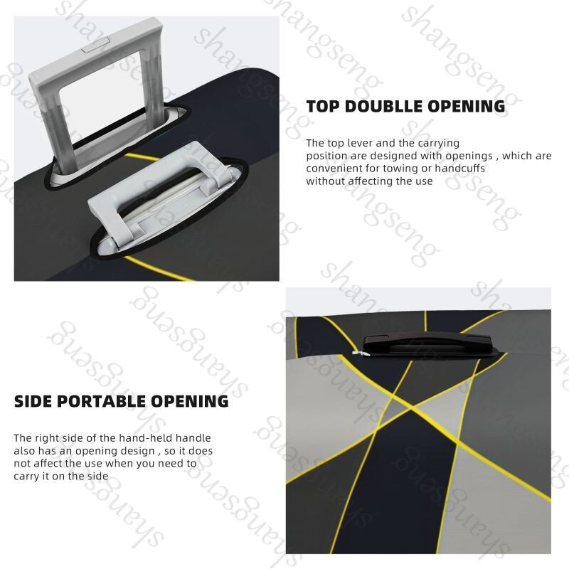 Geometrijski uzorak trokuta Debela elastična zaštitna navlaka za prtljagu Zatvarač Odijelo za torbu Navlake za kofere Navlaka za kolica Putna