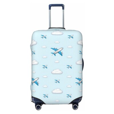 Sky Plane Travel Cartoon Gros Elastic Husă de protecție pentru bagaje Costum cu fermoar pentru geanta de 18-32 inci Huse pentru valiză Husă pentru cărucior de călătorie
