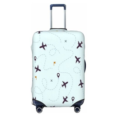 Sky Plane Travel Cartoon Gros Elastic Husă de protecție pentru bagaje Costum cu fermoar pentru geanta de 18-32 inci Huse pentru valiză Husă pentru cărucior de călătorie