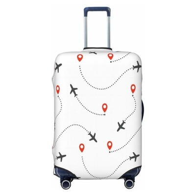 Sky Plane Travel Cartoon Gros Elastic Husă de protecție pentru bagaje Costum cu fermoar pentru geanta de 18-32 inci Huse pentru valiză Husă pentru cărucior de călătorie