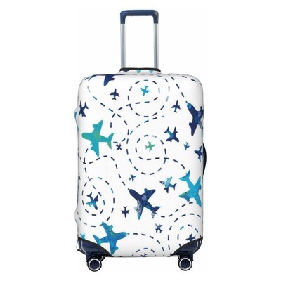 Sky Plane Travel Cartoon Gros Elastic Husă de protecție pentru bagaje Costum cu fermoar pentru geanta de 18-32 inci Huse pentru valiză Husă pentru cărucior de călătorie