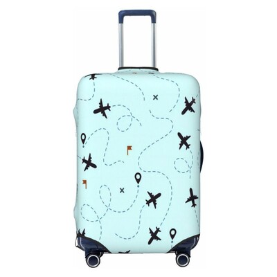 Sky Plane Travel Cartoon Gros Elastic Husă de protecție pentru bagaje Costum cu fermoar pentru geanta de 18-32 inci Huse pentru valiză Husă pentru cărucior de călătorie