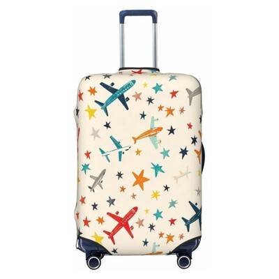 Sky Plane Travel Cartoon Gros Elastic Husă de protecție pentru bagaje Costum cu fermoar pentru geanta de 18-32 inci Huse pentru valiză Husă pentru cărucior de călătorie