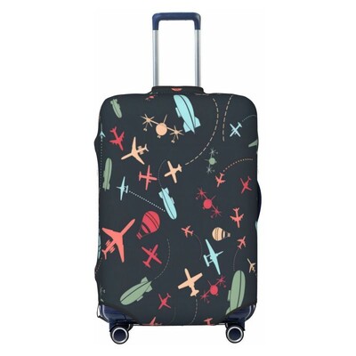 Sky Plane Travel Cartoon Gros Elastic Husă de protecție pentru bagaje Costum cu fermoar pentru geanta de 18-32 inci Huse pentru valiză Husă pentru cărucior de călătorie