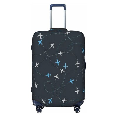 Sky Plane Travel Cartoon Gros Elastic Husă de protecție pentru bagaje Costum cu fermoar pentru geanta de 18-32 inci Huse pentru valiză Husă pentru cărucior de călătorie
