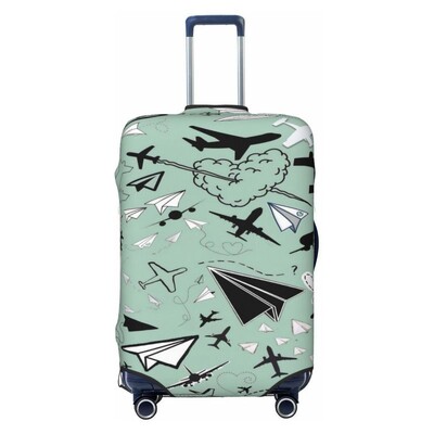 Sky Plane Travel Cartoon Gros Elastic Husă de protecție pentru bagaje Costum cu fermoar pentru geanta de 18-32 inci Huse pentru valiză Husă pentru cărucior de călătorie