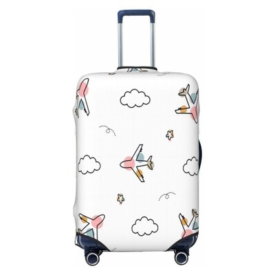 Sky Plane Travel Cartoon Gros Elastic Husă de protecție pentru bagaje Costum cu fermoar pentru geanta de 18-32 inci Huse pentru valiză Husă pentru cărucior de călătorie