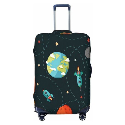 Sky Plane Travel Cartoon Gros Elastic Husă de protecție pentru bagaje Costum cu fermoar pentru geanta de 18-32 inci Huse pentru valiză Husă pentru cărucior de călătorie