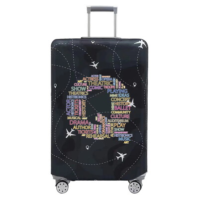 Navlaka za putni kovčeg Prtljaga Rastezljiva tkanina Zaštitne navlake Torba za prtljagu Cove za kovčege od 18-28 inča Serija teksta