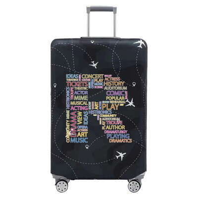 Navlaka za putni kovčeg Prtljaga Rastezljiva tkanina Zaštitne navlake Torba za prtljagu Cove za kovčege od 18-28 inča Serija teksta