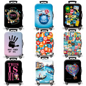 Husă pentru bagaje Protector pentru valiză din material extensibil Husă pentru praf pentru bagaje, potrivită pentru valiză de 18-32 inci, organizator de călătorie