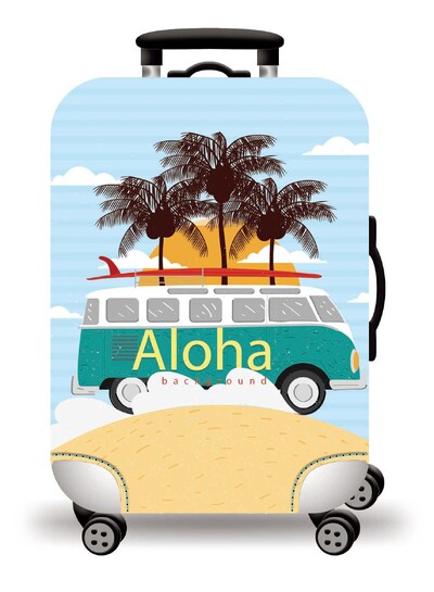 Husă pentru bagaje Protector pentru valiză din material extensibil Husă pentru praf pentru bagaje, potrivită pentru valiză de 18-32 inci, organizator de călătorie