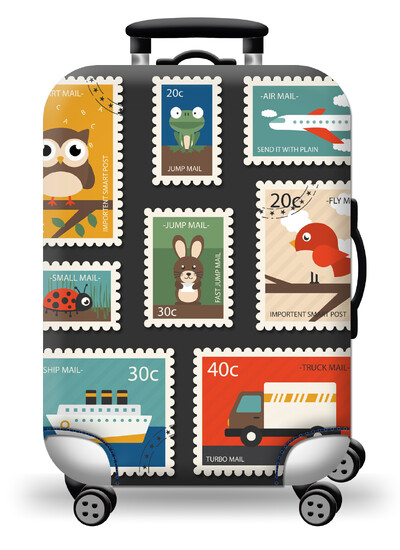 Husă pentru bagaje Protector pentru valiză din material extensibil Husă pentru praf pentru bagaje, potrivită pentru valiză de 18-32 inci, organizator de călătorie