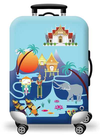 Husă pentru bagaje Protector pentru valiză din material extensibil Husă pentru praf pentru bagaje, potrivită pentru valiză de 18-32 inci, organizator de călătorie