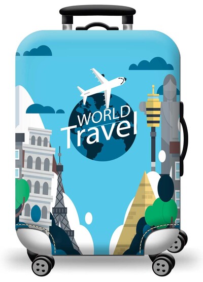 Husă pentru bagaje Protector pentru valiză din material extensibil Husă pentru praf pentru bagaje, potrivită pentru valiză de 18-32 inci, organizator de călătorie