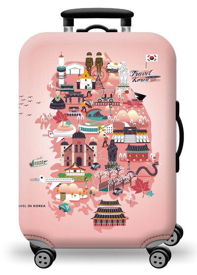 Husă pentru bagaje Protector pentru valiză din material extensibil Husă pentru praf pentru bagaje, potrivită pentru valiză de 18-32 inci, organizator de călătorie