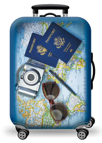 Husă pentru bagaje Protector pentru valiză din material extensibil Husă pentru praf pentru bagaje, potrivită pentru valiză de 18-32 inci, organizator de călătorie