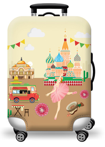 Husă pentru bagaje Protector pentru valiză din material extensibil Husă pentru praf pentru bagaje, potrivită pentru valiză de 18-32 inci, organizator de călătorie