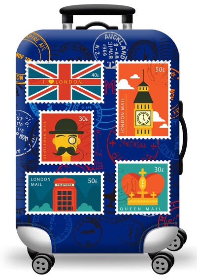 Husă pentru bagaje Protector pentru valiză din material extensibil Husă pentru praf pentru bagaje, potrivită pentru valiză de 18-32 inci, organizator de călătorie