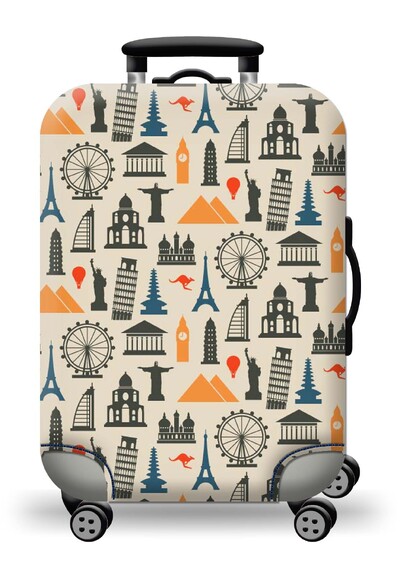 Husă pentru bagaje Protector pentru valiză din material extensibil Husă pentru praf pentru bagaje, potrivită pentru valiză de 18-32 inci, organizator de călătorie