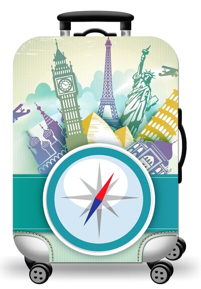 Husă pentru bagaje Protector pentru valiză din material extensibil Husă pentru praf pentru bagaje, potrivită pentru valiză de 18-32 inci, organizator de călătorie