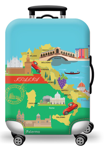 Husă pentru bagaje Protector pentru valiză din material extensibil Husă pentru praf pentru bagaje, potrivită pentru valiză de 18-32 inci, organizator de călătorie