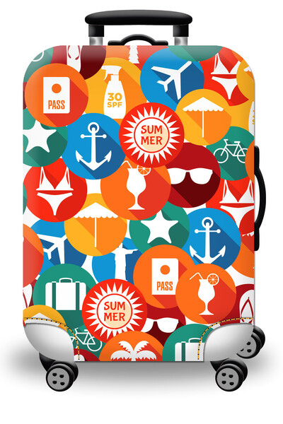 Husă pentru bagaje Protector pentru valiză din material extensibil Husă pentru praf pentru bagaje, potrivită pentru valiză de 18-32 inci, organizator de călătorie