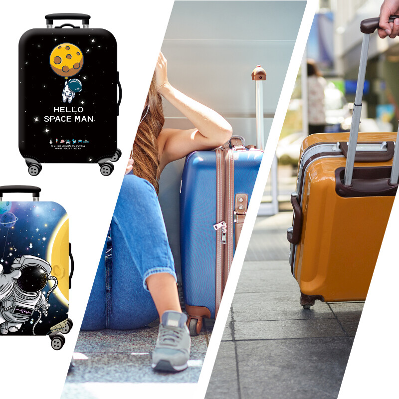 Husă pentru bagaje Protector pentru valiză din material extensibil Husă pentru praf pentru bagaje, potrivită pentru valiză de 18-32 inci, organizator de călătorie