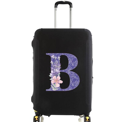 Husă pentru bagaje Husă de protecție Valisă Mov Literă Mov Nume Model Călătorie Elastică Husă de praf pentru bagaje Aplicare Valisă 18-28