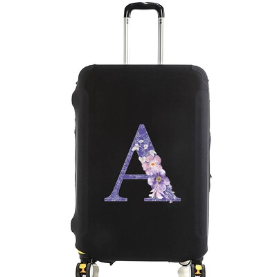 Husă pentru bagaje Husă de protecție Valisă Mov Literă Mov Nume Model Călătorie Elastică Husă de praf pentru bagaje Aplicare Valisă 18-28