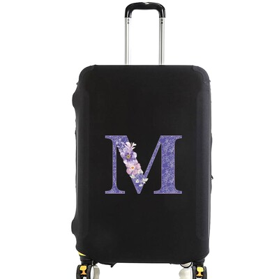 Husă pentru bagaje Husă de protecție Valisă Mov Literă Mov Nume Model Călătorie Elastică Husă de praf pentru bagaje Aplicare Valisă 18-28