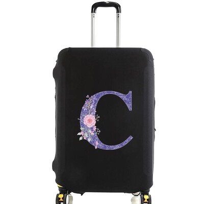 Husă pentru bagaje Husă de protecție Valisă Mov Literă Mov Nume Model Călătorie Elastică Husă de praf pentru bagaje Aplicare Valisă 18-28