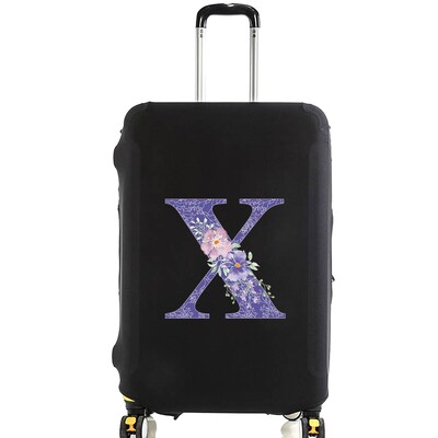 Husă pentru bagaje Husă de protecție Valisă Mov Literă Mov Nume Model Călătorie Elastică Husă de praf pentru bagaje Aplicare Valisă 18-28