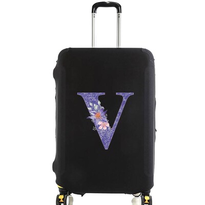 Husă pentru bagaje Husă de protecție Valisă Mov Literă Mov Nume Model Călătorie Elastică Husă de praf pentru bagaje Aplicare Valisă 18-28