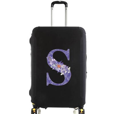 Husă pentru bagaje Husă de protecție Valisă Mov Literă Mov Nume Model Călătorie Elastică Husă de praf pentru bagaje Aplicare Valisă 18-28