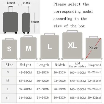 Калъф за багаж Еластичен плат Протектор за куфар Калъф за прах за багаж Подходящ за 18-30 инчов куфар Органайзер за пътуване