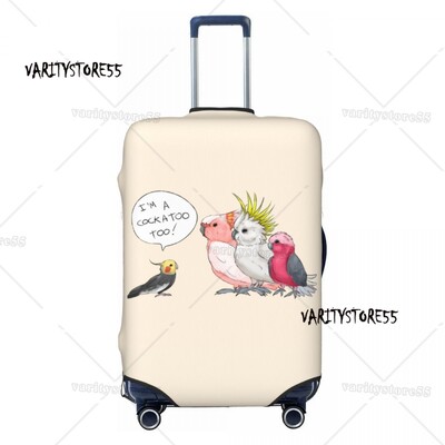 Husă pentru bagaje personalizată Tropical Getaway Papagal Păsări Cockatiel Budgie Toucan Valisă de călătorie Huse de protecție Se potrivește 18-32 inch