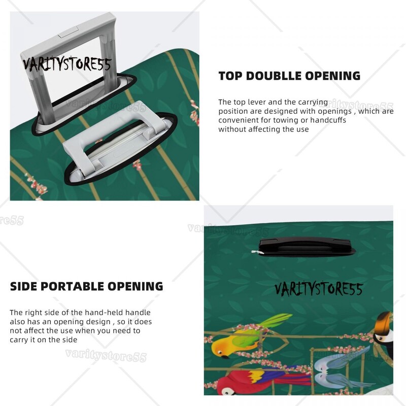 Husă pentru bagaje personalizată Tropical Getaway Papagal Păsări Cockatiel Budgie Toucan Valisă de călătorie Huse de protecție Se potrivește 18-32 inch