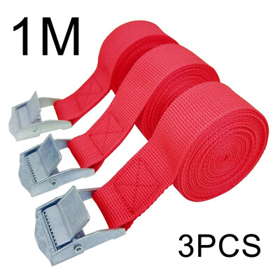 3 bucăți 1M curea de legare cu cataramă curele de marfă pentru mașină, motocicletă, bicicletă, cu cataramă metalică, funie de remorcare, centură puternică cu clichet pentru bagaje