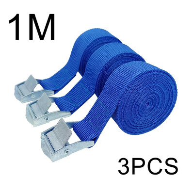 3 bucăți 1M curea de legare cu cataramă curele de marfă pentru mașină, motocicletă, bicicletă, cu cataramă metalică, funie de remorcare, centură puternică cu clichet pentru bagaje