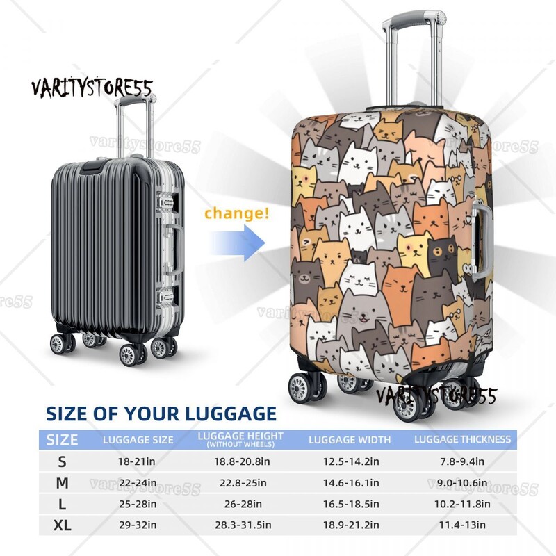 Husă pentru bagaje, pisică, pisică, colorată, personalizată, pentru bagaje, valiză de călătorie, huse de protecție, costum pentru 18-32 inch