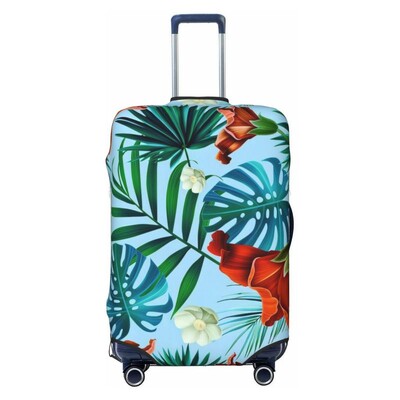 Palmu lapu zieds Biezs elastīgs bagāžas aizsargapvalks rāvējslēdzēja uzvalks somai Čemodāna pārsegi Ratiņu pārsegs ceļojumi