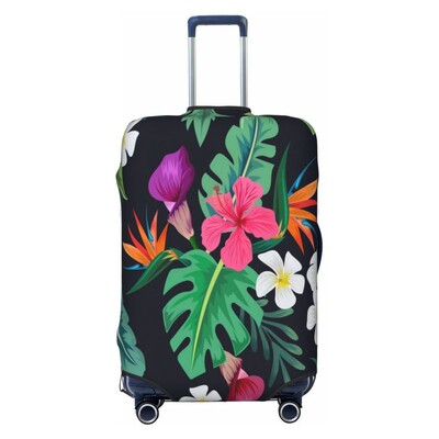 Palmu lapu zieds Biezs elastīgs bagāžas aizsargapvalks rāvējslēdzēja uzvalks somai Čemodāna pārsegi Ratiņu pārsegs ceļojumi