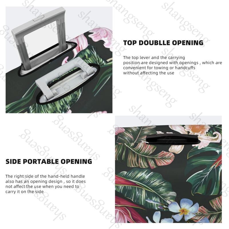 Palmu lapu zieds Biezs elastīgs bagāžas aizsargapvalks rāvējslēdzēja uzvalks somai Čemodāna pārsegi Ratiņu pārsegs ceļojumi