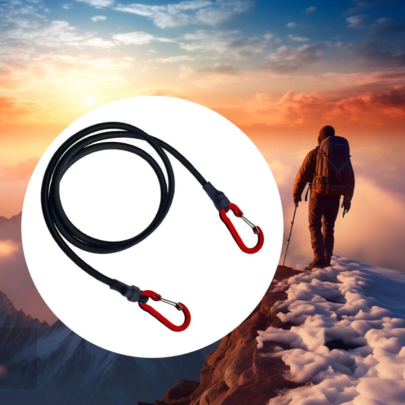 Bagāžas virves aukla Motocikla bagāžas elastīgā siksna ar āķiem Izturīgs velosipēdu bagāžnieks āra riteņbraukšanas kempingam